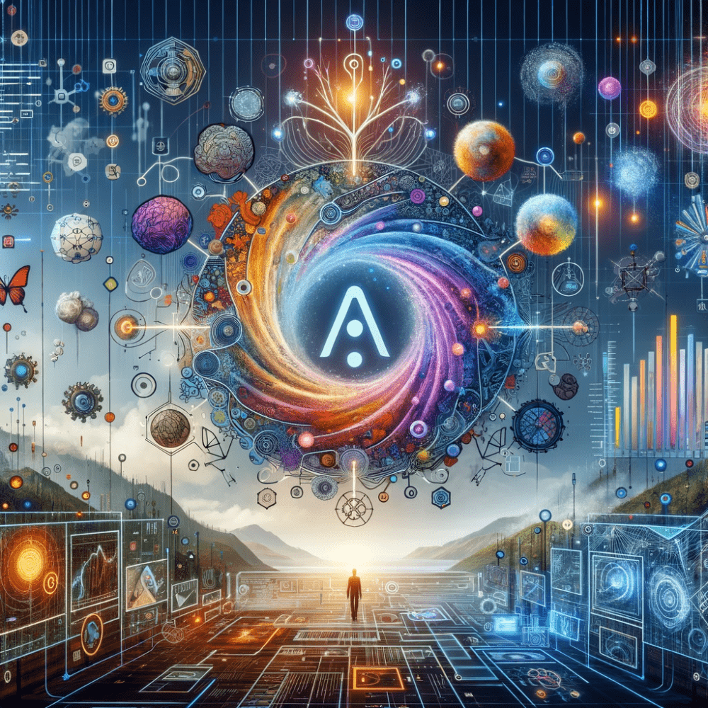 A visual representation of the creativity and data-driven precision that AI brings to the modern digital ecosystem